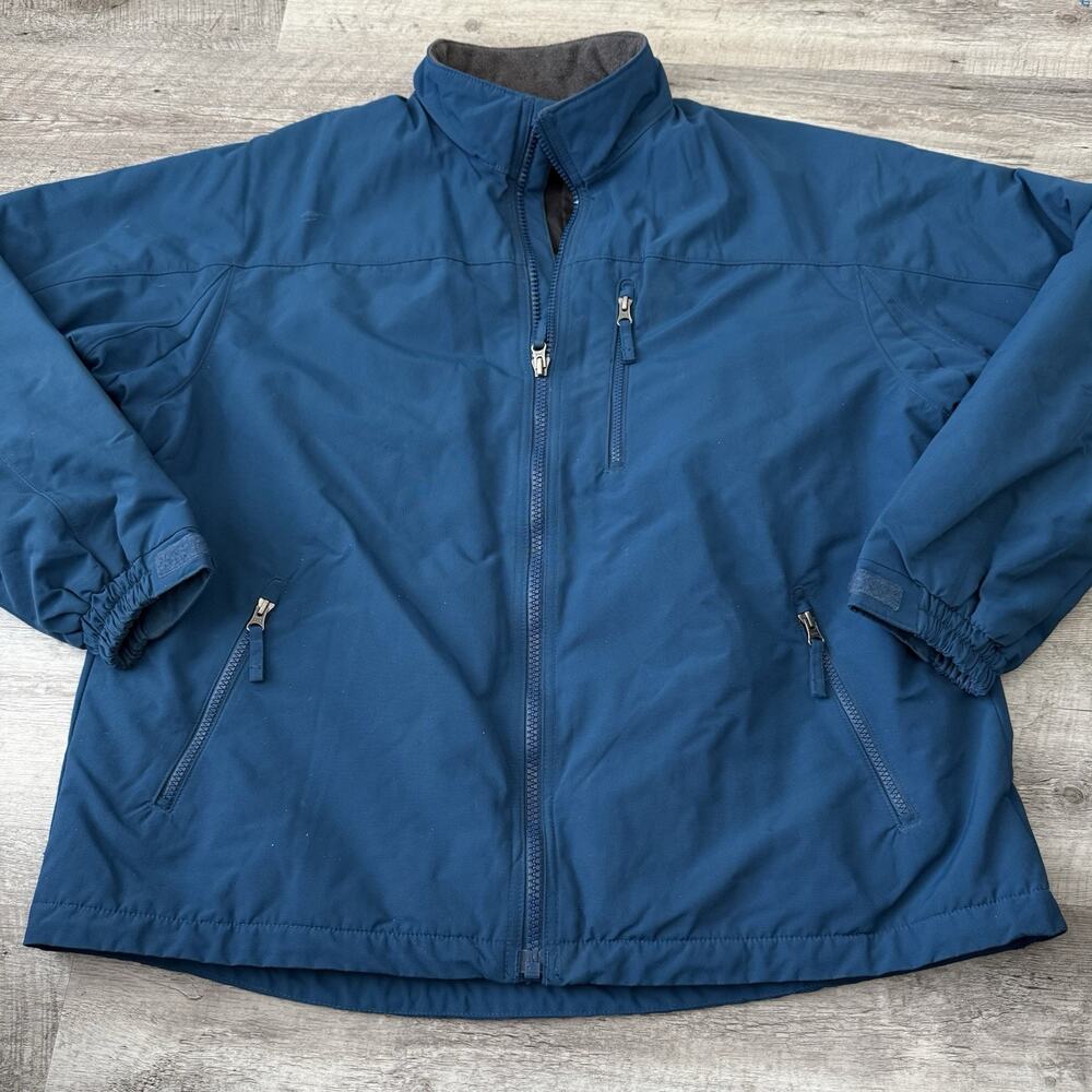 Duluth Trading Co Fleece-Lined Jacket Men XL Teal 26711 Full Zip Barn Nylon Coat
